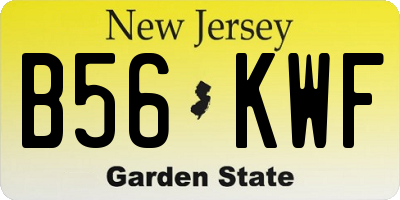 NJ license plate B56KWF