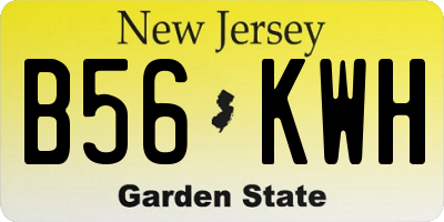NJ license plate B56KWH