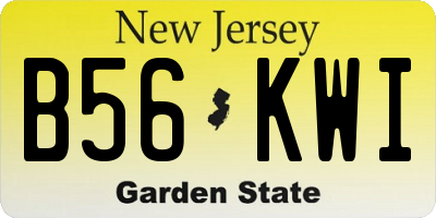 NJ license plate B56KWI