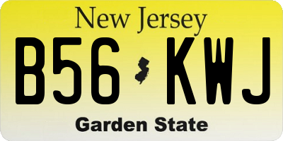 NJ license plate B56KWJ