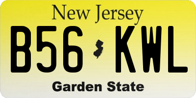 NJ license plate B56KWL