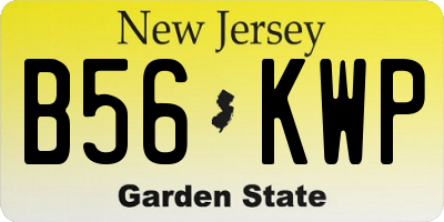 NJ license plate B56KWP