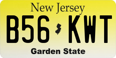 NJ license plate B56KWT