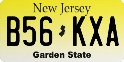 NJ license plate B56KXA