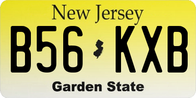 NJ license plate B56KXB