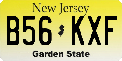 NJ license plate B56KXF