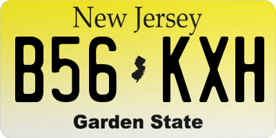 NJ license plate B56KXH