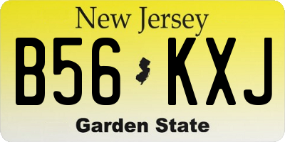 NJ license plate B56KXJ