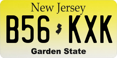 NJ license plate B56KXK