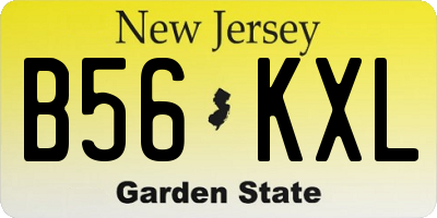 NJ license plate B56KXL