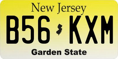 NJ license plate B56KXM