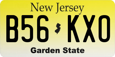 NJ license plate B56KXO