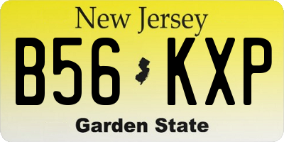 NJ license plate B56KXP