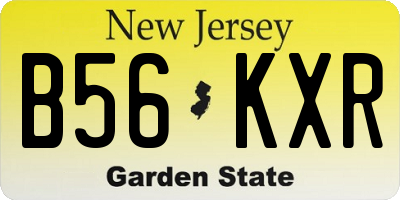 NJ license plate B56KXR