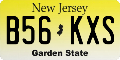 NJ license plate B56KXS