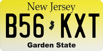 NJ license plate B56KXT