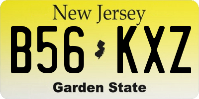 NJ license plate B56KXZ