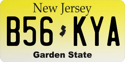 NJ license plate B56KYA