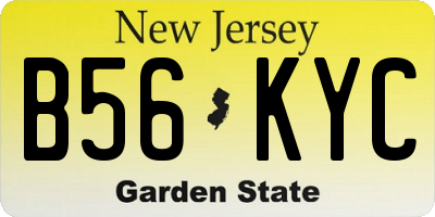 NJ license plate B56KYC