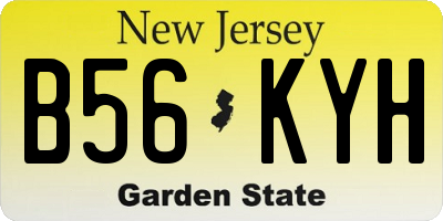 NJ license plate B56KYH