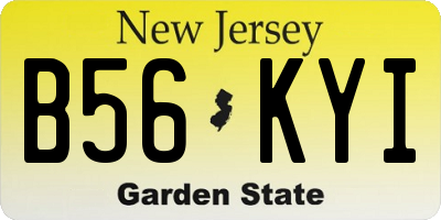 NJ license plate B56KYI