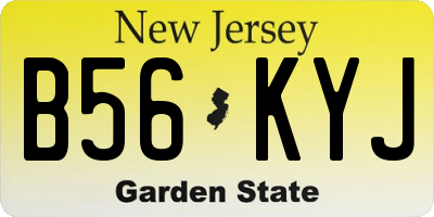 NJ license plate B56KYJ