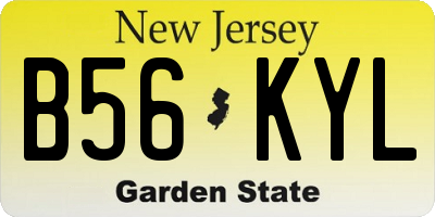 NJ license plate B56KYL