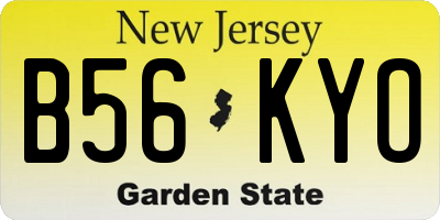 NJ license plate B56KYO