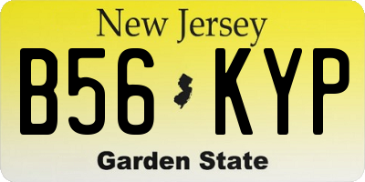 NJ license plate B56KYP