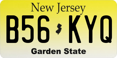 NJ license plate B56KYQ