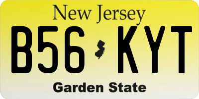 NJ license plate B56KYT