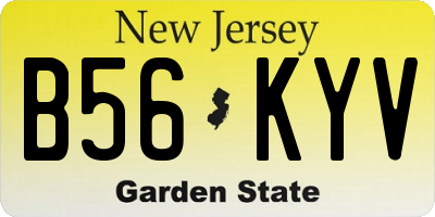 NJ license plate B56KYV