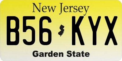 NJ license plate B56KYX