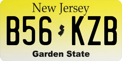 NJ license plate B56KZB
