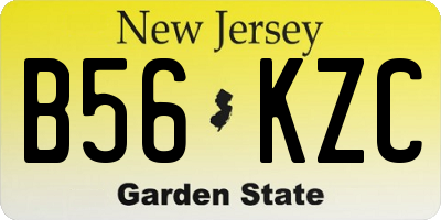 NJ license plate B56KZC