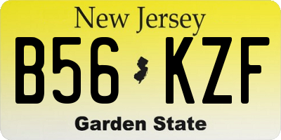 NJ license plate B56KZF