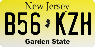 NJ license plate B56KZH
