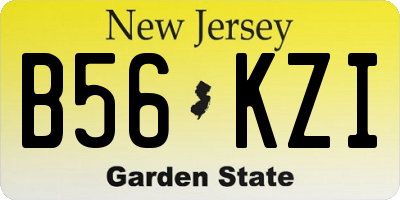 NJ license plate B56KZI