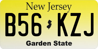NJ license plate B56KZJ
