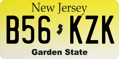 NJ license plate B56KZK