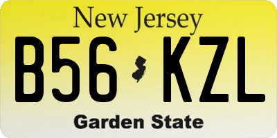 NJ license plate B56KZL