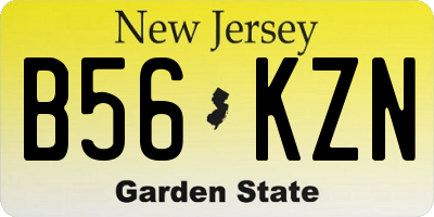 NJ license plate B56KZN