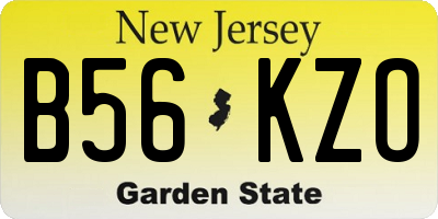 NJ license plate B56KZO