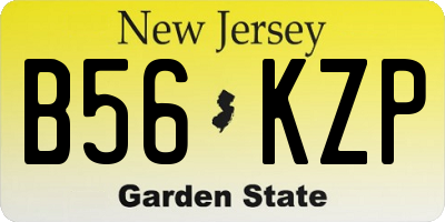 NJ license plate B56KZP