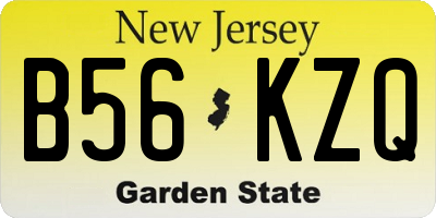 NJ license plate B56KZQ