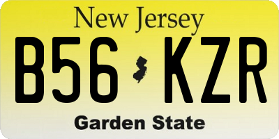 NJ license plate B56KZR