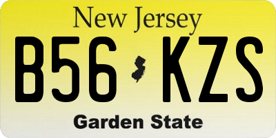NJ license plate B56KZS