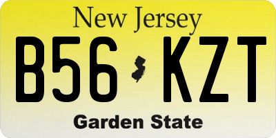 NJ license plate B56KZT