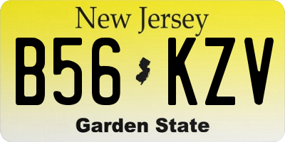 NJ license plate B56KZV
