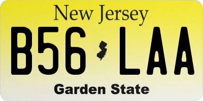 NJ license plate B56LAA